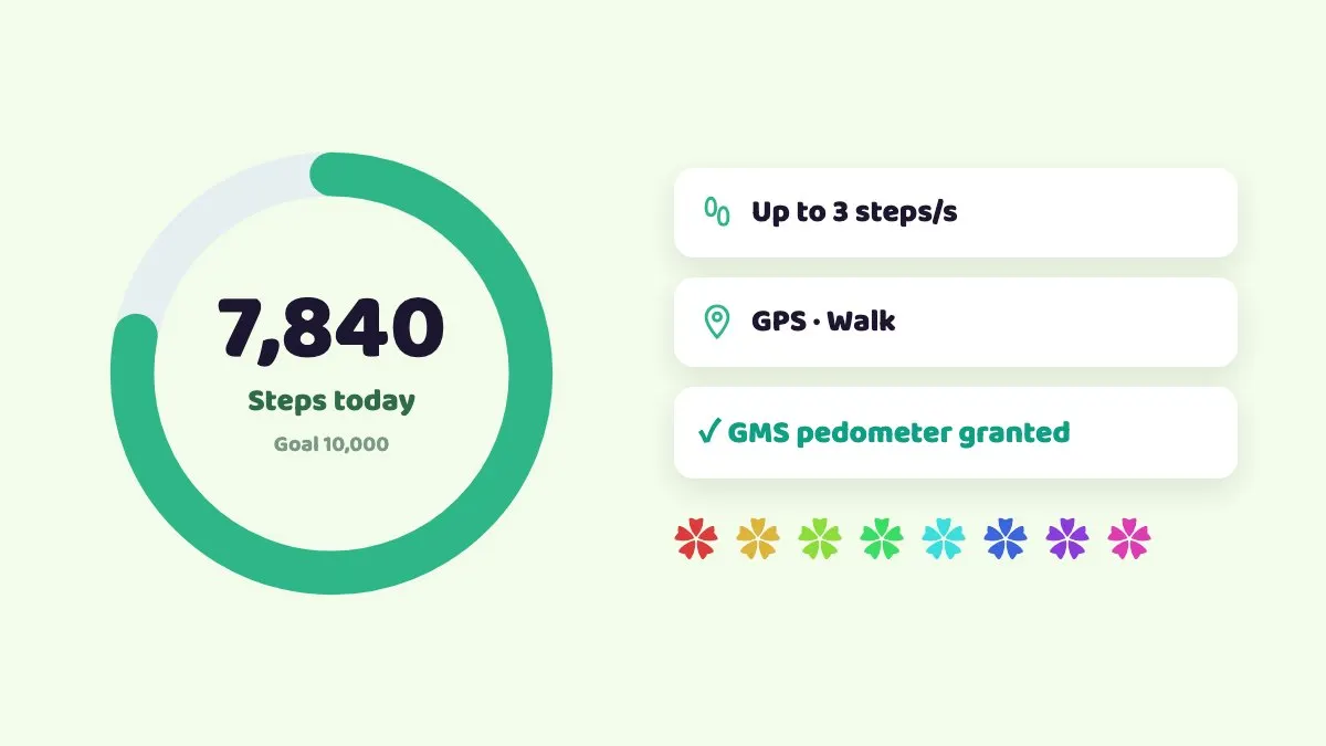 Steps count: however far you move, the steps follow